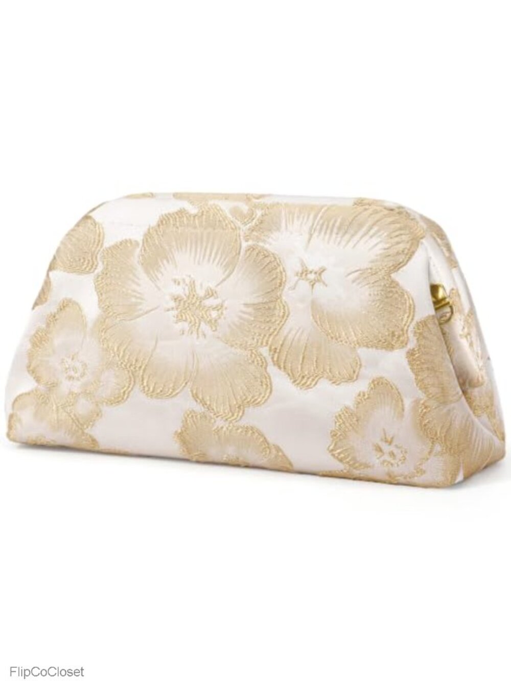 Floral Embroidered Kiss Lock Clutch Evening Bag